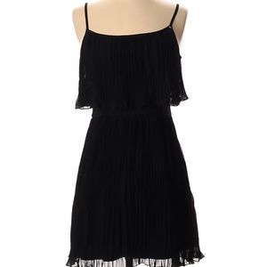 Guess Cocktail Black Dress size 3 Ruffle Bodice Spaggetti Straps Full Skirt